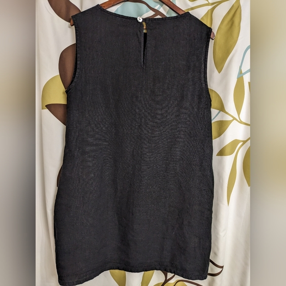 Bryn Walker 100% Linen XS oversized black mini dress - Picture 3 of 8